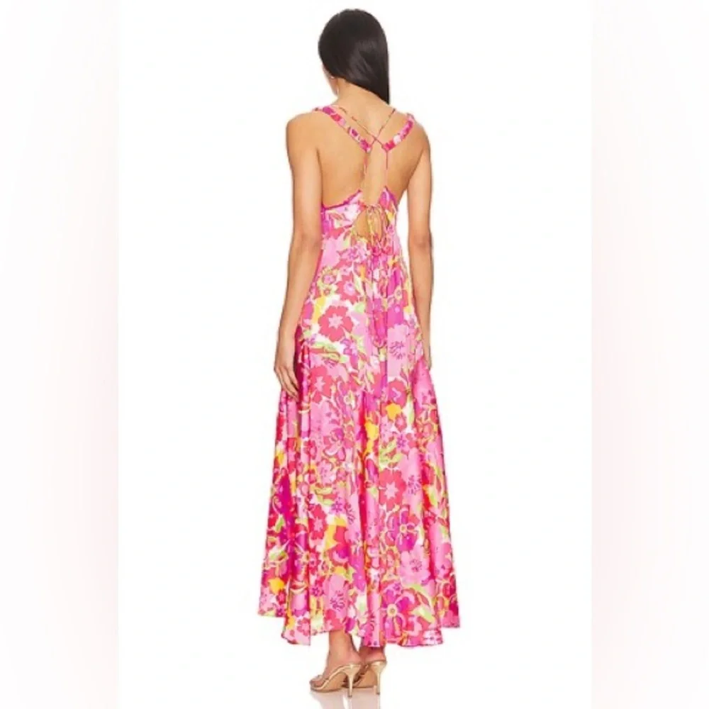 Free People All A Bloom Floral Maxi Dress NWOT Neon Pop Floral small